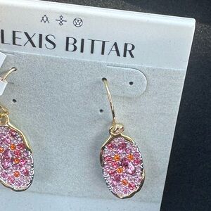 NWT Alexis Bittar Pink Solanales Crystal Oval Drop Earrings